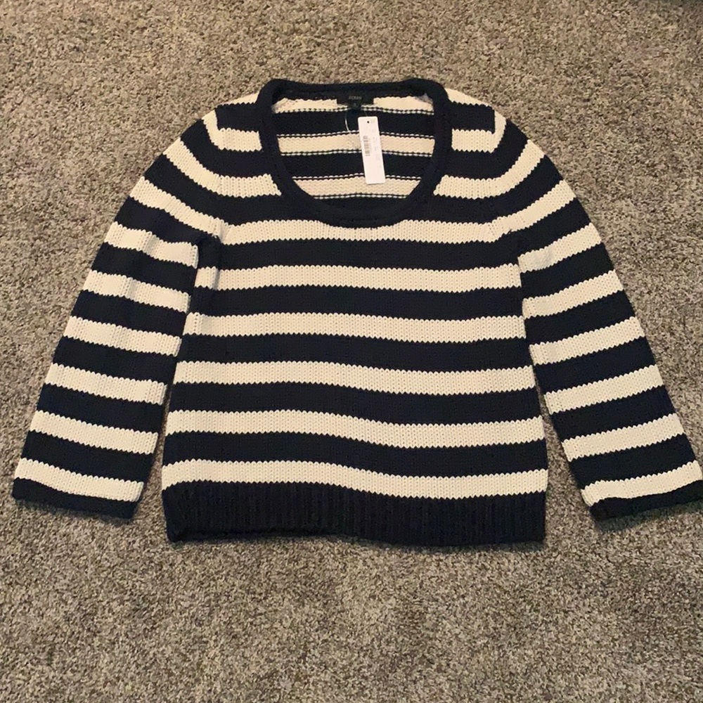 JCrew Cropped Striped Sweater